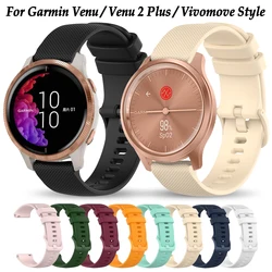 20mm Silicone Wrist Band For Garmin Venu Sq Venu 2 Plus Vivomove Style Vivoactive 5 3 Forerunner 165 55 Strap Watchband Bracelet
