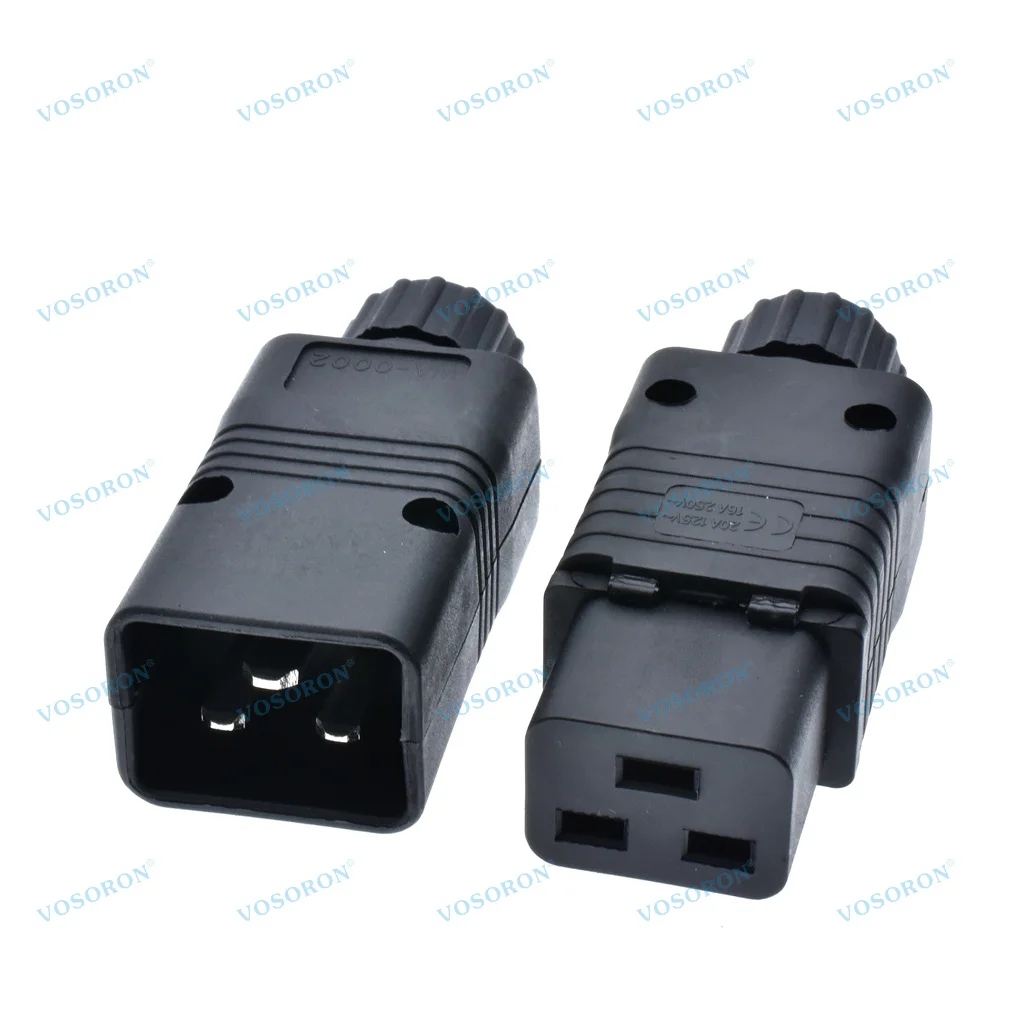 Dişi Erkek 16A 250 V CE Bakır IEC320 C19 C20 PDU UPS Güç Prizi Çıkışı AC Elektrik Kablosu Konektörü Çıkarılabilir priz