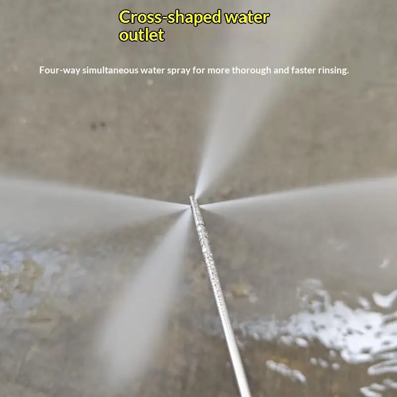 New Stainless Steel High Pressure Cleaning Needle Cross Hole Water Outlet 1/4 Quick Connector For Auto AC Home Parts Cleaning