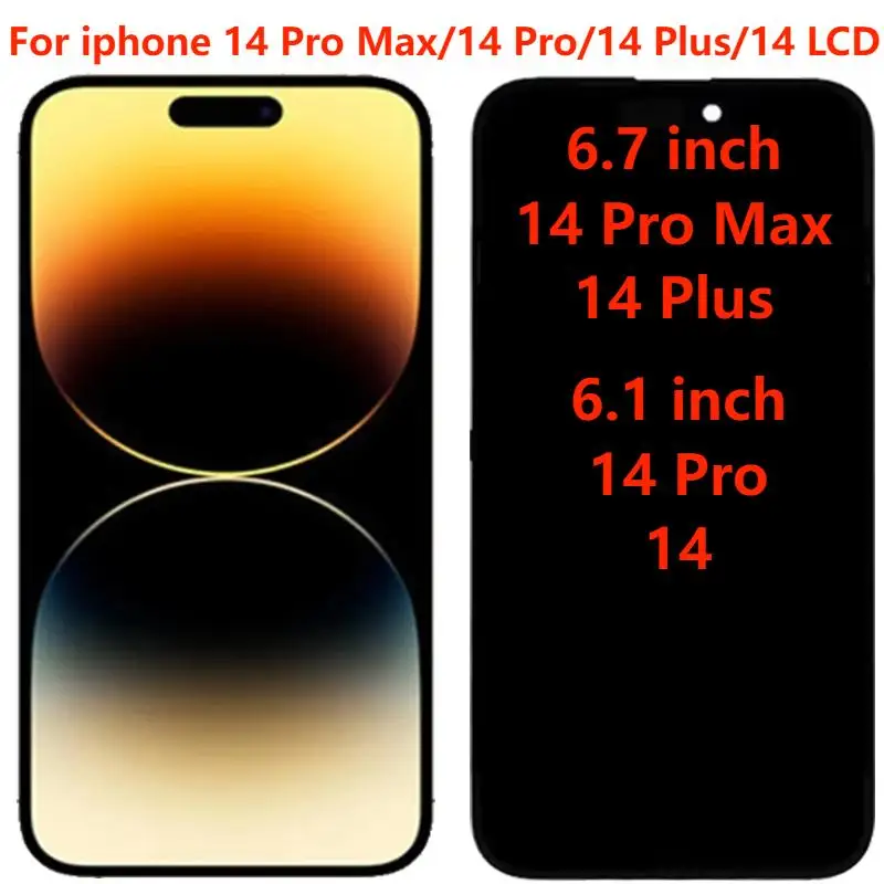 

Динамический AMOLED для iphone 14/14 Plus/14 Pro/14 Pro Max ЖК-дисплей сенсорный экран дигитайзер в сборе запасные части для ремонта