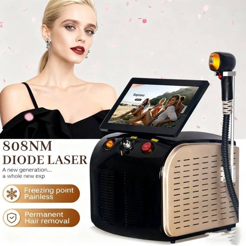 

High-Power 808 Diode Laser Hair/Tattoo Removers: 3 Wavelengths, Safe Painless Cooling System
