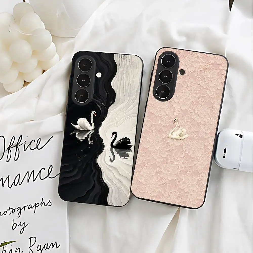 Swan Silicone Phone Case For Samsung Galaxy S21 S22 S23 S24ULTRA S25ULTRA FE Ultra Plus5G A52S S26 Cover