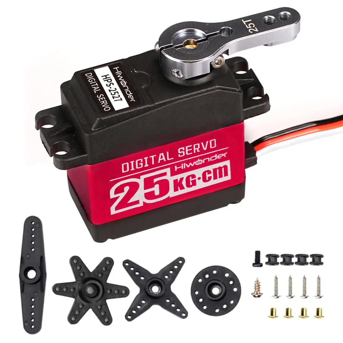 

Hiwonder HPS-2527 25KG High Torque Digital Servo Full Metal Gear Supports Robotic Arm/RC Car/Single Shaft