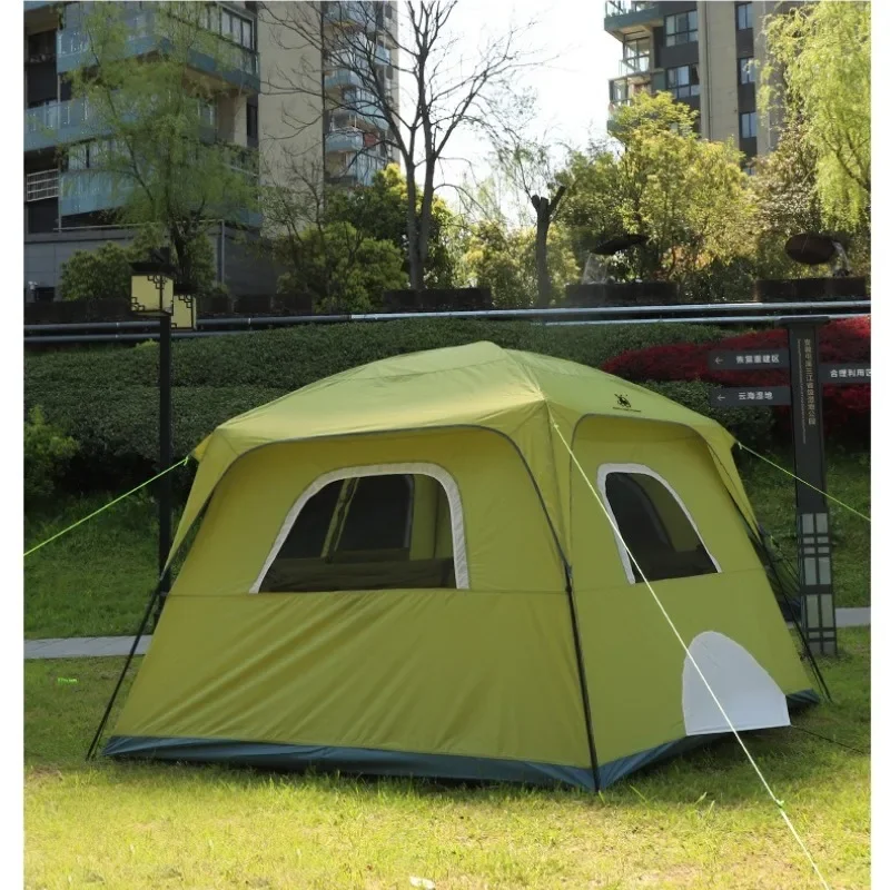 New 6 People Outdoor Four Seasons Free To Set Up Double Tent Multi-person Space One-room Rain and Sun Protection Camping Tent