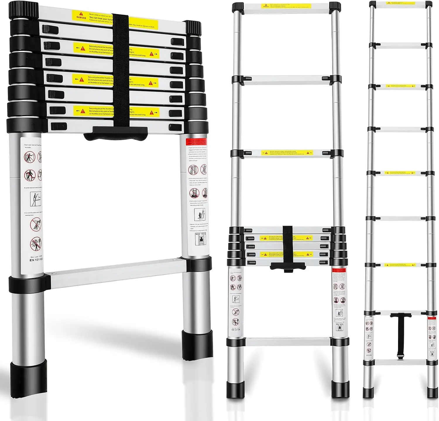 

Телескопическая лестница 8,5 футов, многофункциональная складная лестница из сплава для дома, кемпинга или работы на открытом воздухе
