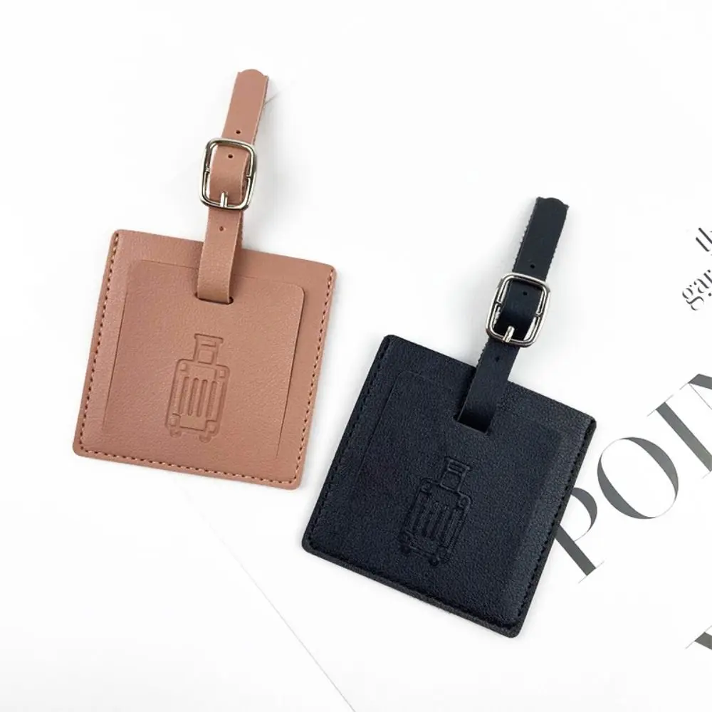 사각형 PU 수하물 태그 탑승권 컬러 정보 카드 여행 액세서리 항공기 위탁 카드 태그
