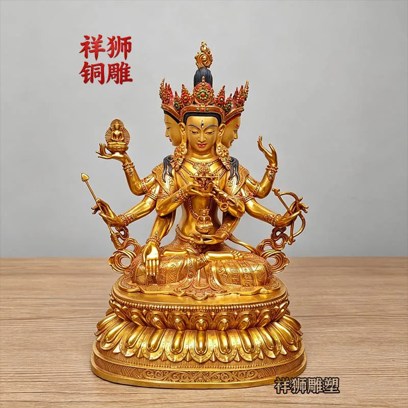 HT Zunsheng Buddha Mother Handmade Gilded Casting Living Room Copper Statue Ornament 66cm Manufacturer Supply Precision