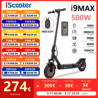 iScooter i9Max 500W Powerful Electric Scooter 10 inch Honeycomb Tire Electric Kick Scooter 35KM/H Foldable Scooters for Adults