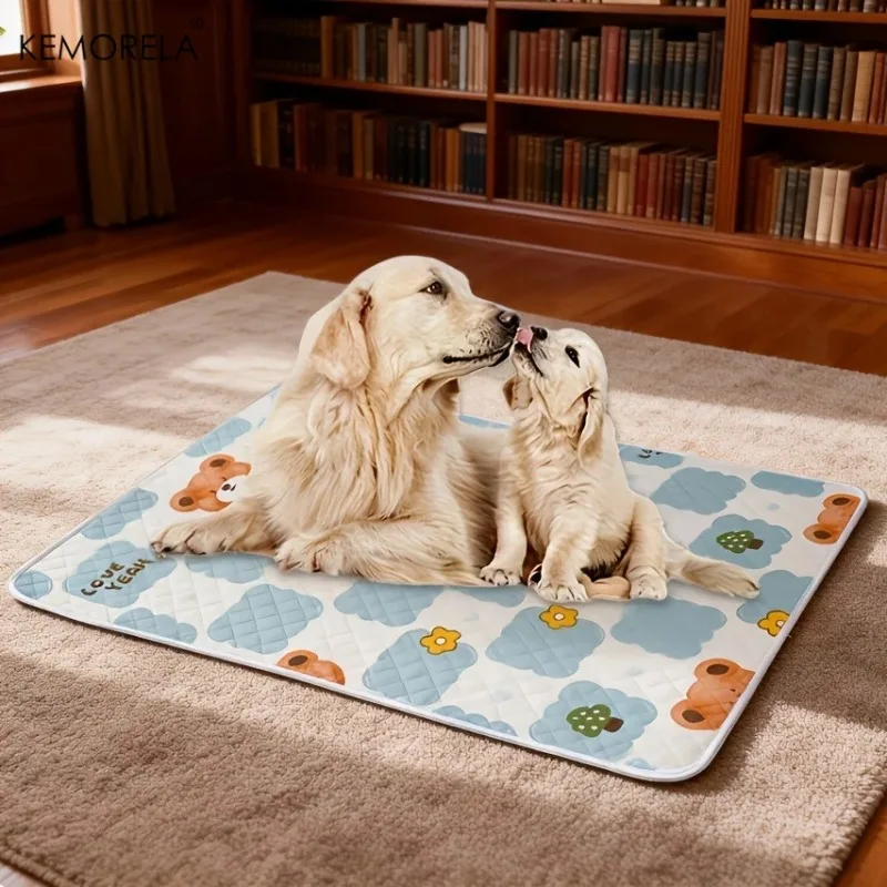 Kemorela 2pcs Washable Reusable Dog Training Mats for Pet Training Ideal for Car Sofa Living Room Summer Outdoor Picnic Dogs Mat