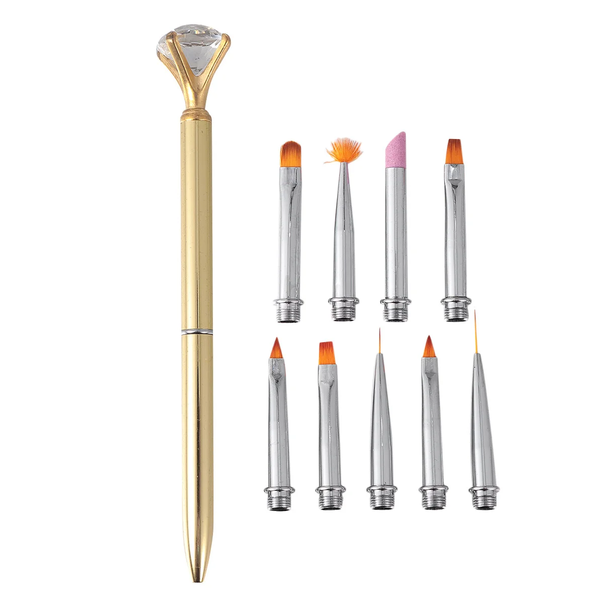 

Nail Art Painting Pen Set Professional Smooth Handle For Diy Manicure Striping Dotting Drawing Golden Nail Brush Tool