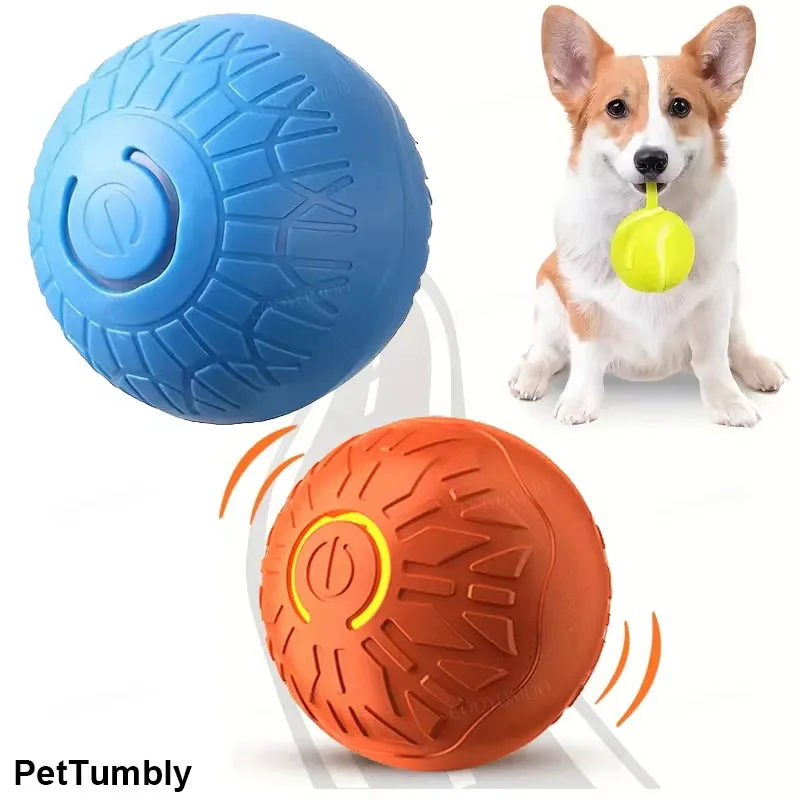 Intelligenter Hundespielball Automatischer Interaktiver Elektronischer Rollender USB-Aufladbarer Beweglicher Springender Kauspielzeug für Welpen bis Große Hunde