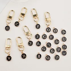 A-Z Letter Keychain Name Alphabet Keyring Metal Holder Accessories Key Chain Women Car Ring Pendent Bag Charms Jewelry Llaveros