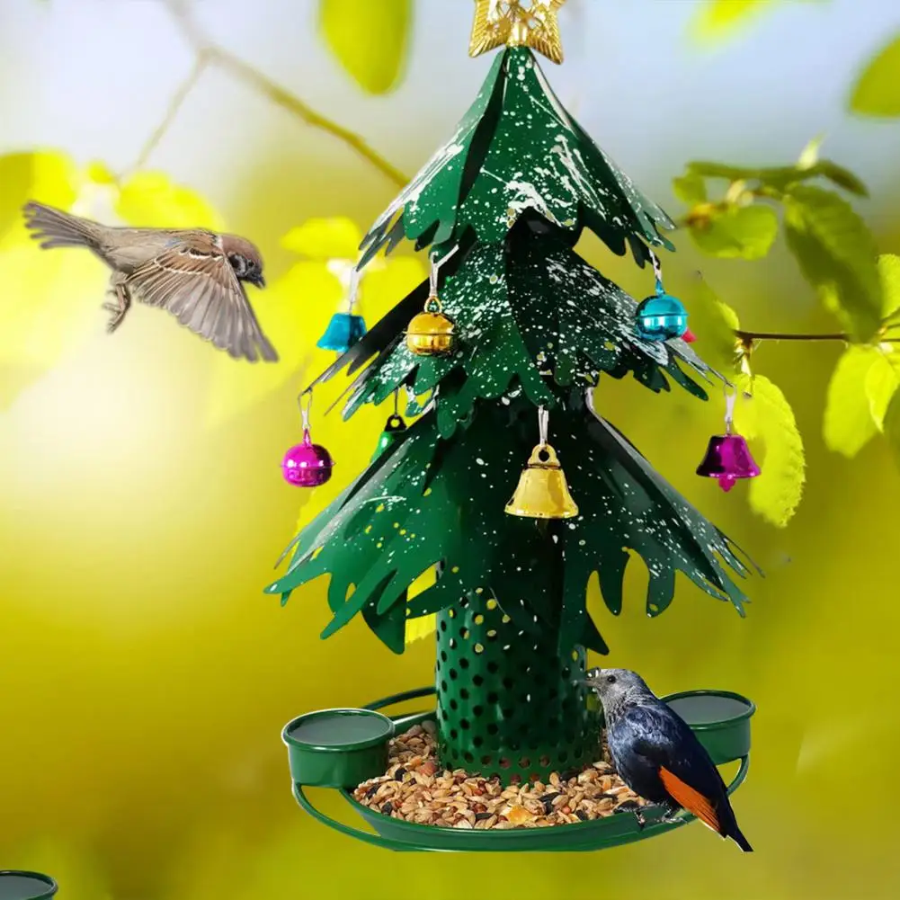 Bird Feeder Metal Structure Metal Christmas Tree Bird Feeder for Outdoor Hanging Rust-proof Wild Bird Food Dispenser for Lovers