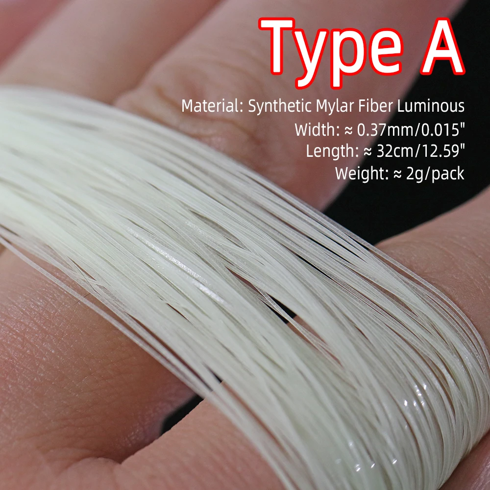1pack/2packs Luminous Flashabou Tinsel Glow Synthetic Fiber Fly Tying Material for Assist Hook Jigs Lure Minnow Streamer Fly - view 2