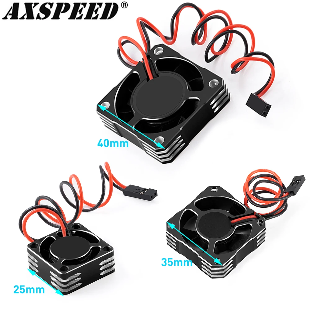 

AXSPEED Metal Cooling Fan Heat Sink Fan Cover 25/35/40mm for 1/7 1/8 1/10 1/12 RC Car Motor ESC Upgrade Parts