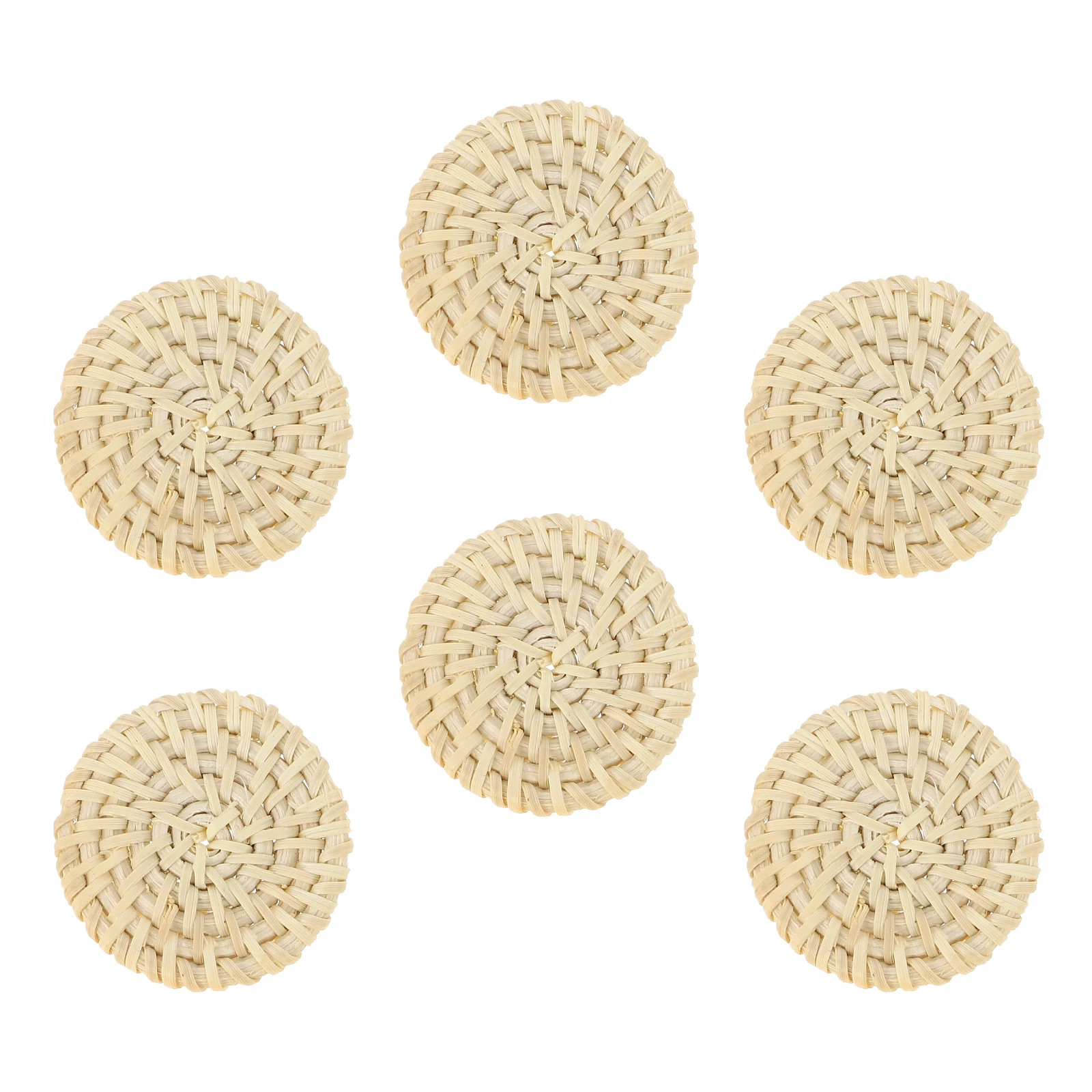 

Straw Earring Charms Woven Round Cake Earrings Jewelry DIY for Vintage Craft Simple
