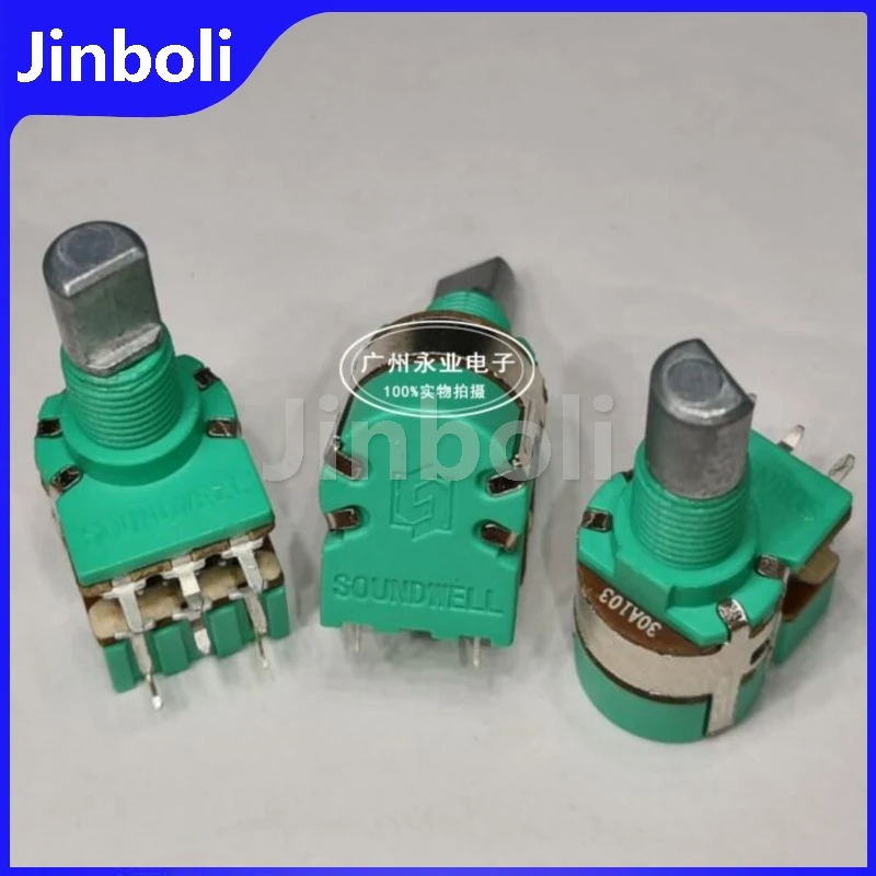 2PCS RK128 ประเภท Potentiometer คู่ 8Pins A10K พร้อมสวิตช์เสียงปรับระดับเสียง Potentiometer A103 ครึ่งความยาวเพลา 15 มม.