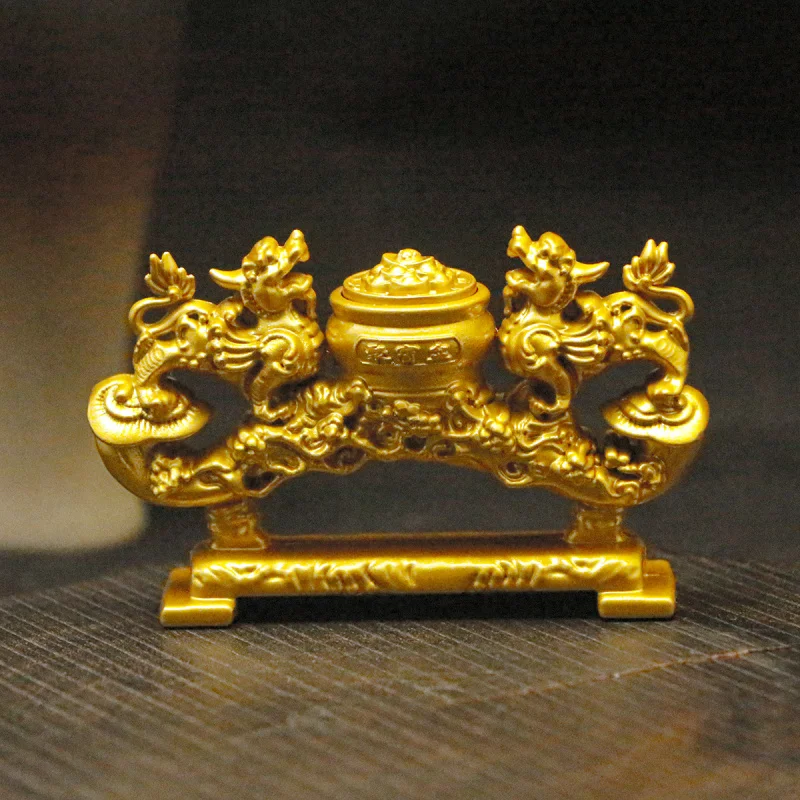 

New Sand Gold Color Ruyi Rotating Treasure Bowl Male and Female Pixiu Desktop Lucky Ornament