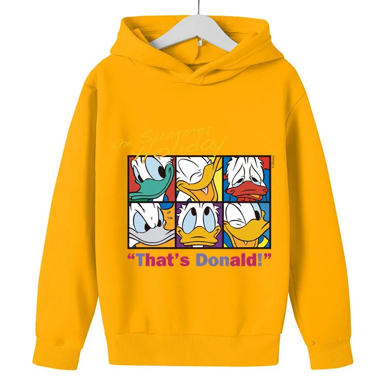 Disney Donald Duck Sweatshirt Clothing Baby Boys Girls Long Sleeve Donald Duck Pullover Toddler Sweater Autumn Hoodie Clothes