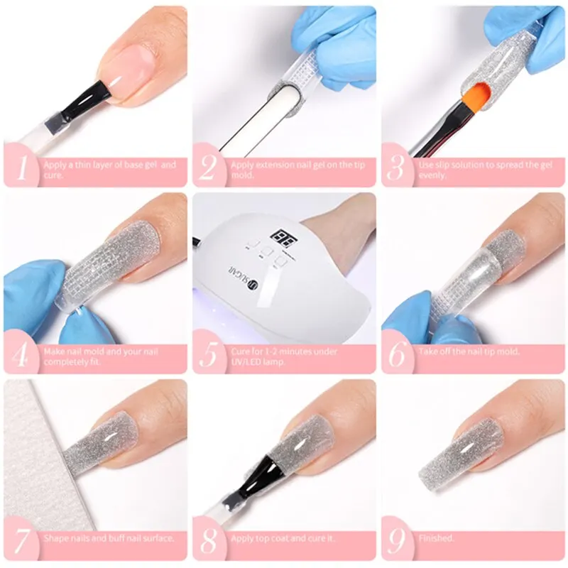 UR SUGAR 6Pcs/Set 15ml Nail Extension Gel Soak Off UV LED Acrylic Crystal White Clear Nude Gel Nail Polish UV Gel Polish