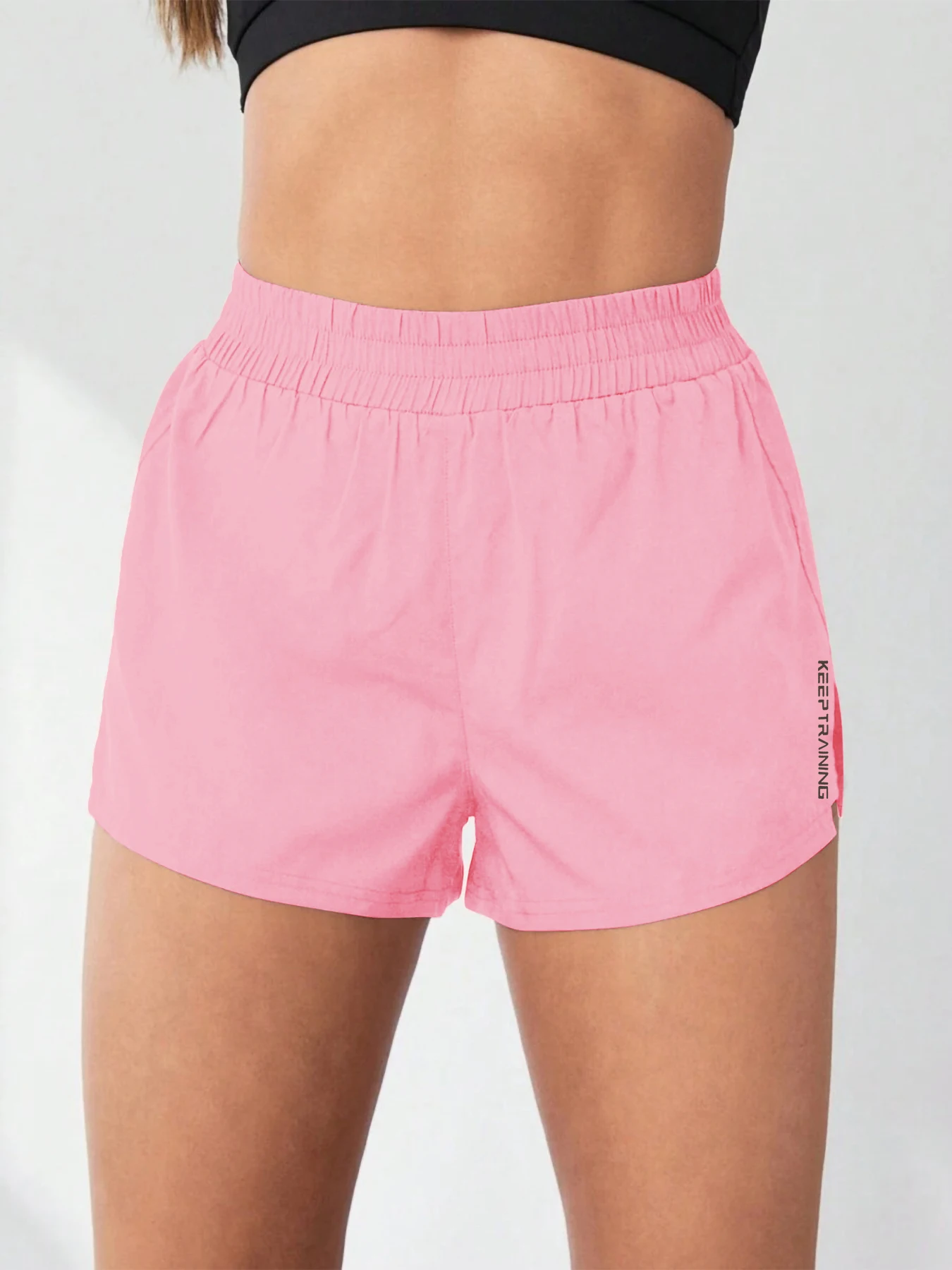 2026 Neuer Stil Faux-Zweiteiler Anti-Exposure Yoga-Shorts Sportshorts Lauf-Fitness-Tennis-Freizeit-Basic-Sporthose für Damen – Detail 3
