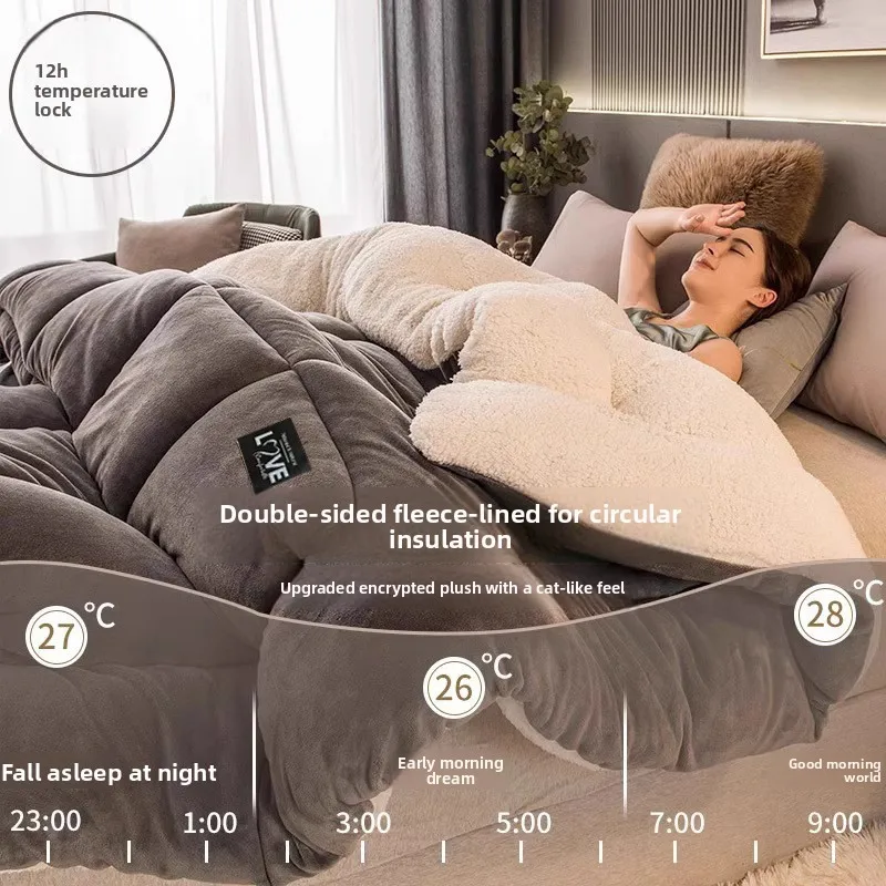 Fleece quilt winter thick milk fleece thickened warm quilt core lamb fleece winter dormitory autumn and winter quilt mattress