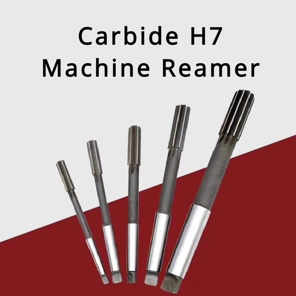 10-50mm Carbide H7 Machine Reamer Taper Shank Extended Blade Rotary Tool Inlaid Chucking Metal YG8 Hole Expansion High Precision