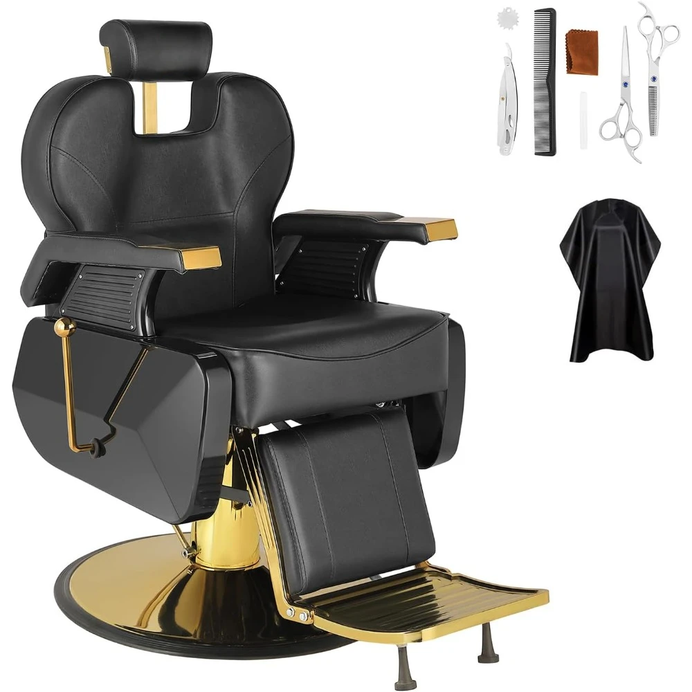 

Salon Chair Hydraulic Recline Barber Chairs for Barbershop Hair Salon Equipment with Heavy Duty Hydraulic Pump,Barber Chairs