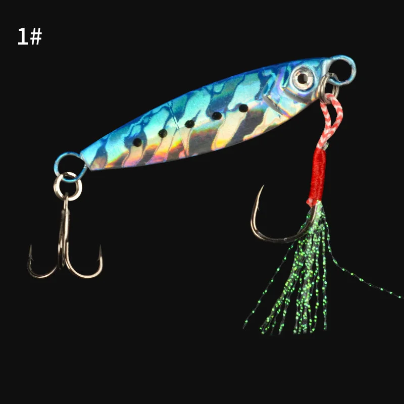 Imagem -06 - Metal Casting Jig Fishing Lure Shore Drag Cast Jigging Colher Isca Artificial Combater Iscas de Água Salgada 10g 15g 20g Pcs