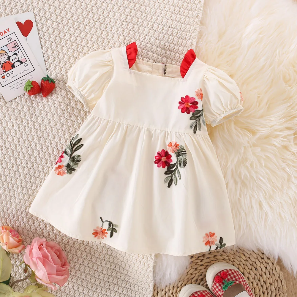 Baby Girl Dress Summer Retro Flower Girl Dress Chinese Style And Western Style Girl Baby Dress (0-3 Years Old)