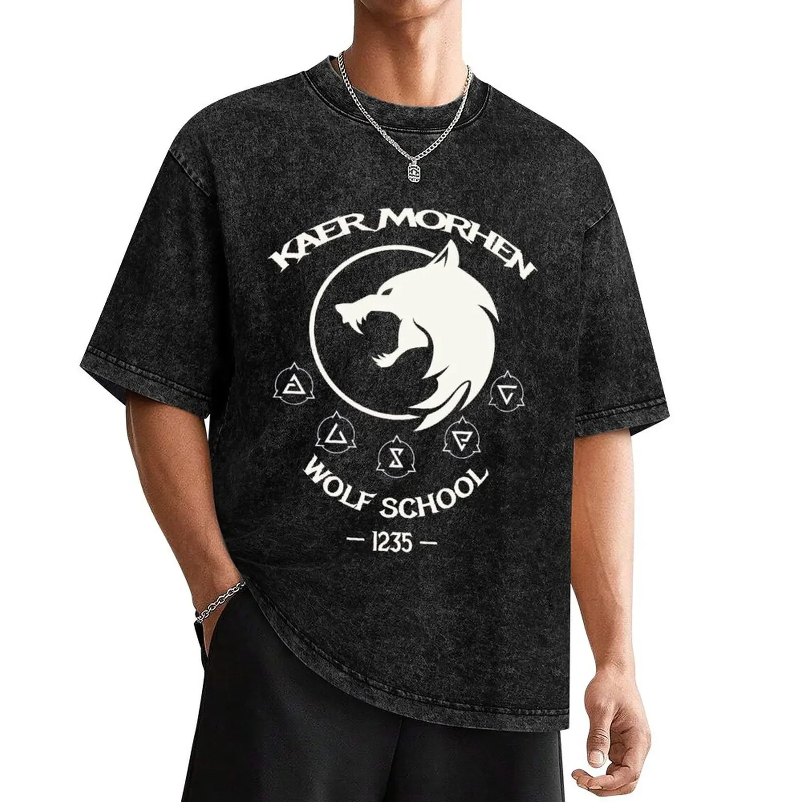 KAER MORHEN WOLF SCHOOL T-Shirt customizeds quick drying korean fashion t shirts for men cotton