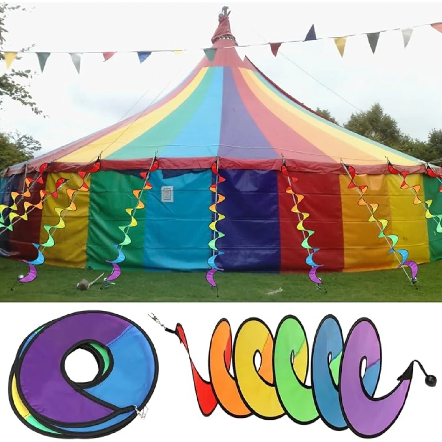 

1pc Rainbow Windsock Streamer Flag, Rainbow Wind Spinner, Outdoor Hanging Wind Socks for Camping Tent, Wedding Colorful Decor