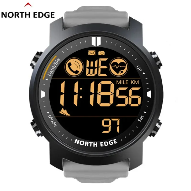 NORTH EDGE Smart Watch Men Heart Rate Monitor Waterproof 50M Swimming Running Sports Pedometer Stopwatch Smartwatch Android IOS