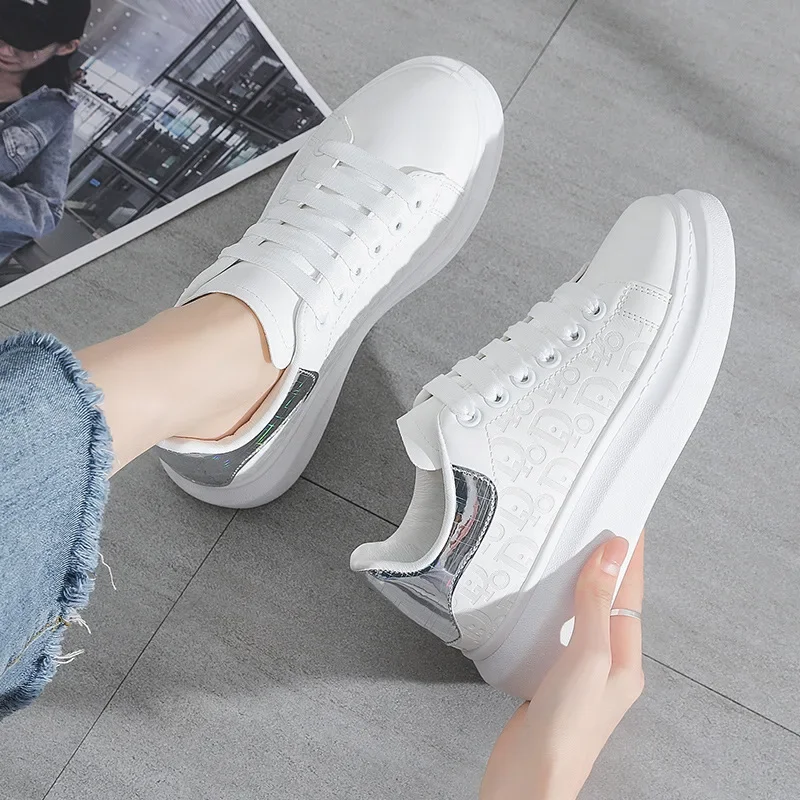 Sneakers for Women 2024 New Fashion Platform Shoe Spring Autumn Casual Flats Female Thick Sole Breathable White Vulcanized Shoes