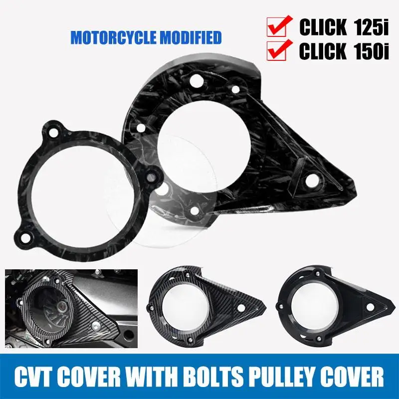 MOTOX CLICK V2 / CLICK V3 / CLICK V4 Pulley Cover With Transparent Screen Matte Black /Carbon 1PC