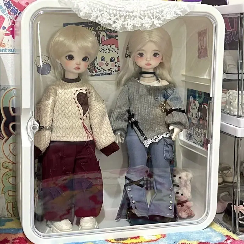 

Bjd 1/6 Doll Dustproof Display Case Plastic Detachable Compartment 1/6 Scale Doll Storage Box (Box Only)