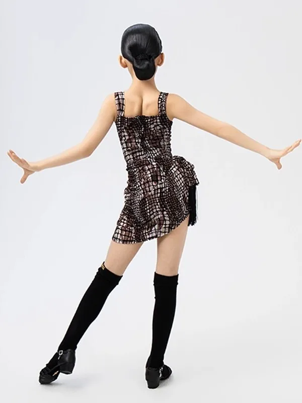 فستان أداء الرقص اللاتيني الجديد لعام 2025 فستان نسائي مثير للاستخدام الخارجي لقاعة الولائم والحفلات الرياضية يرتدي فستان سهرة على شكل كرة سوداء