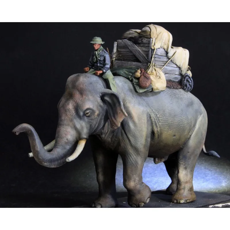 

1/35 Resin Figure Model Kits Military Theme Vietnam war Soldiers and Elephants Unassambled Unpainted