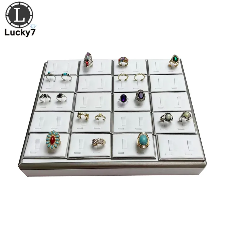 

20-Grid Double Rings Tray Jewelry Display Counter Window Showcase Jewelry Storage Organizer Ring Display Earrings