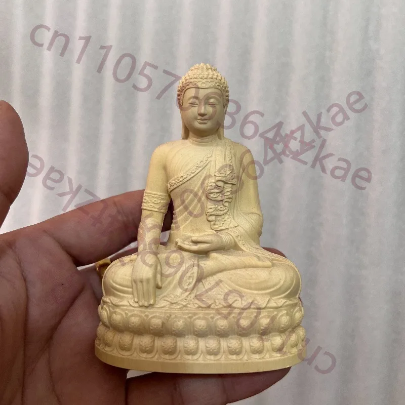 

Статуэтка Будды Шакьямуни из резного боксуса ручной работы — 3,9 дюйма, в тайском стиле, для декора дома в стиле Дзен, буддийский подарок