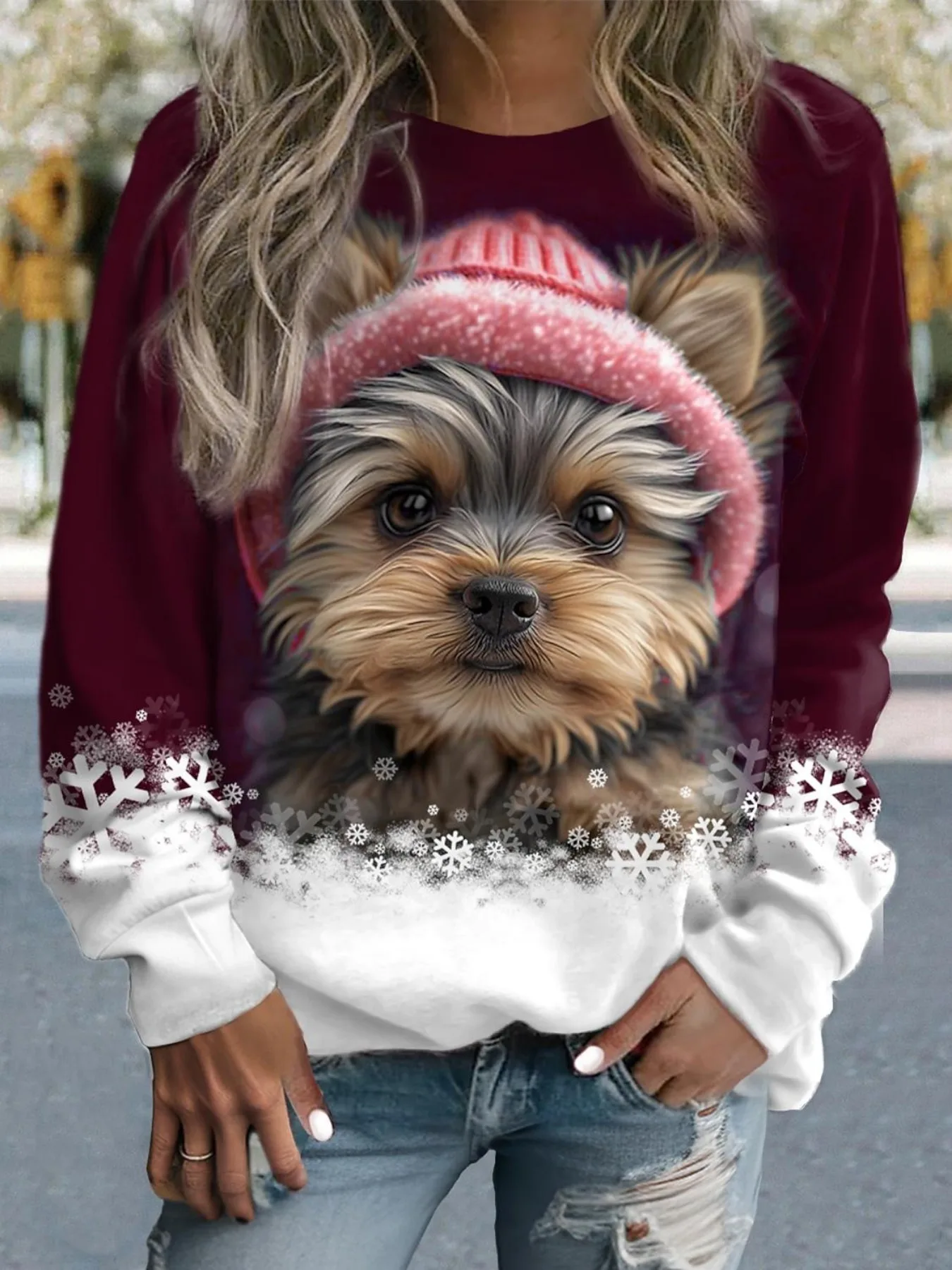 Women\'s Sweatshirt Animal Dog Graphics 3D Print Sweatshirt for Women Casual Long Sleeve O-Neck Pullover Women\'s Clothing