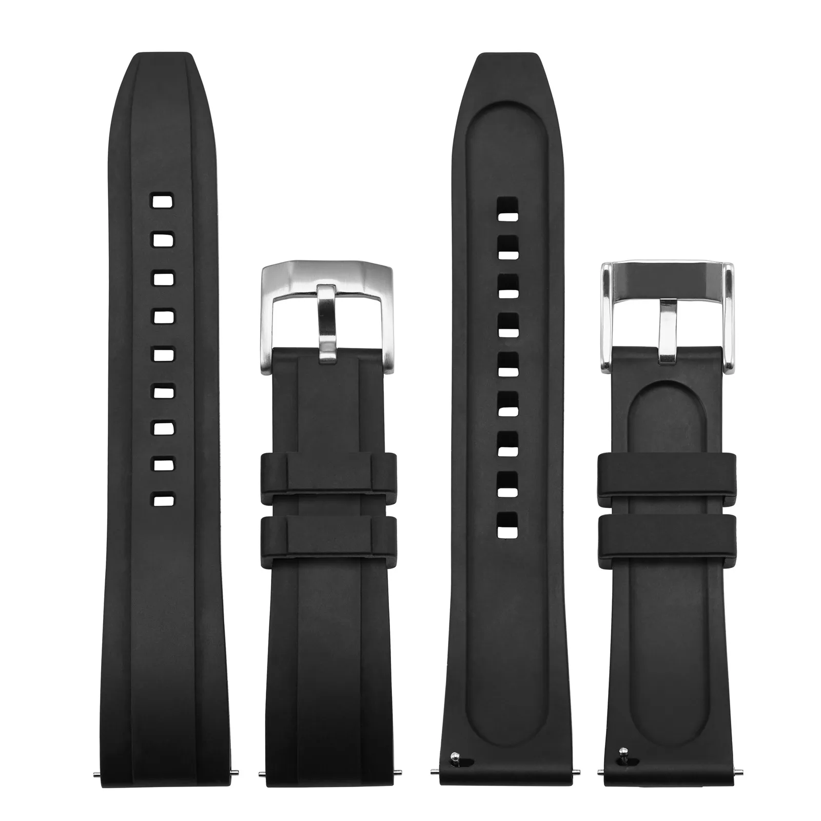 WOCCI Hevea FKM Rubber Watch Straps (Not Silicone) 18mm 20mm 22mm 24mm Quick Release Fluororubber Replacement Band Men Women