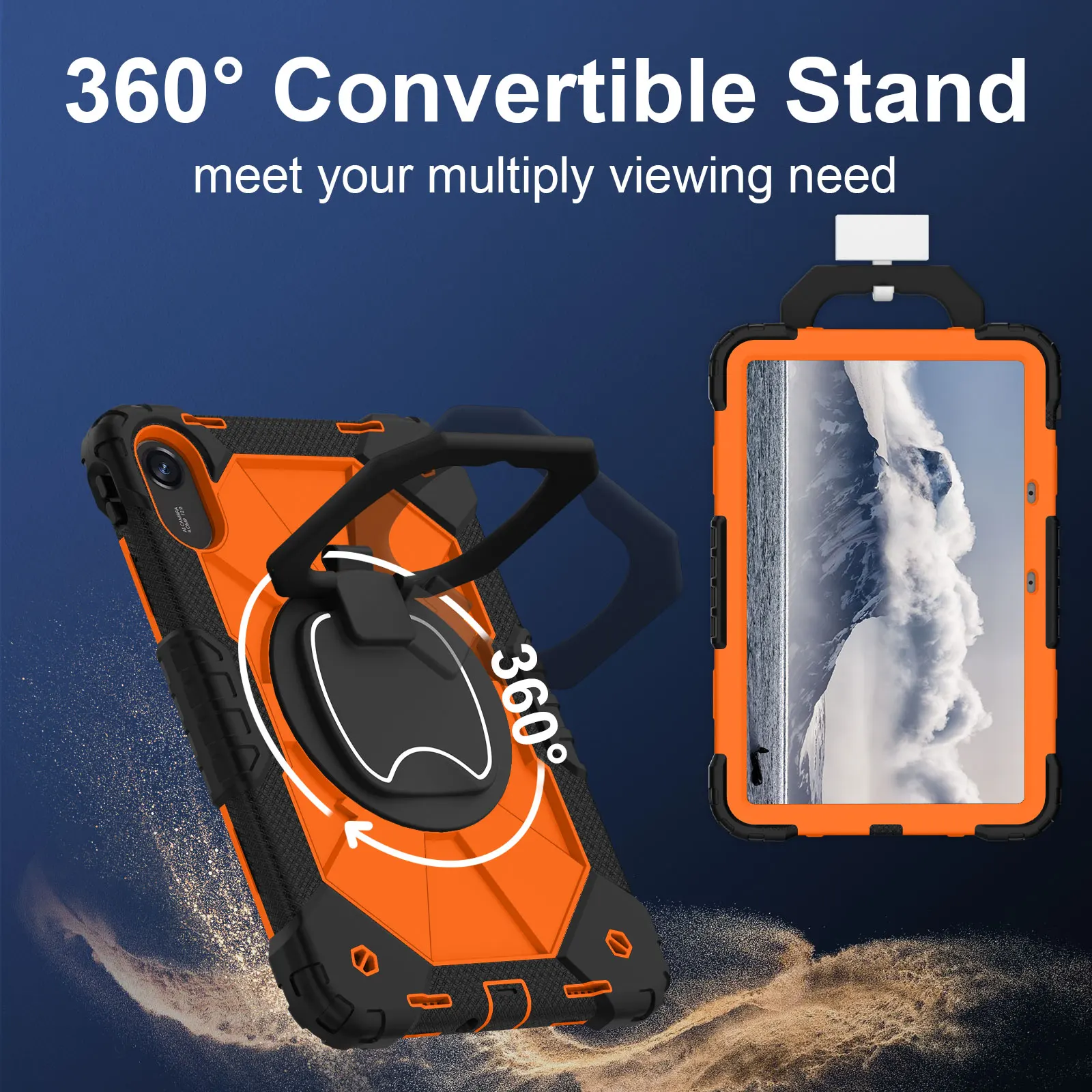 

Handle Grip Case For Redmi Pad 2 2025 11.0 inch Model 25040RP0AG 25040RP0AI 360 Rotating Stand Hybrid Cover With Shoulder Strap