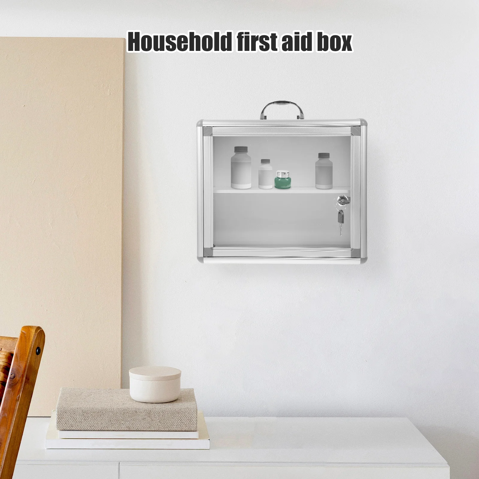 صندوق الإسعافات الأولية المنزلي مع تصميم ختم المقبض، حقيبة تخزين الأدوية ذات سعة كبيرة للسفر والرياضة الطبية المحمولة #1