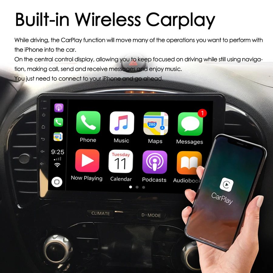Autoradio Android 14 avec Navigation GPS pour Nissan Juke YF15, Lecteur Vidéo, Stéréo, CarPlay, 128 Go, AI Voice, 2Din, Limitation, 2010-2014