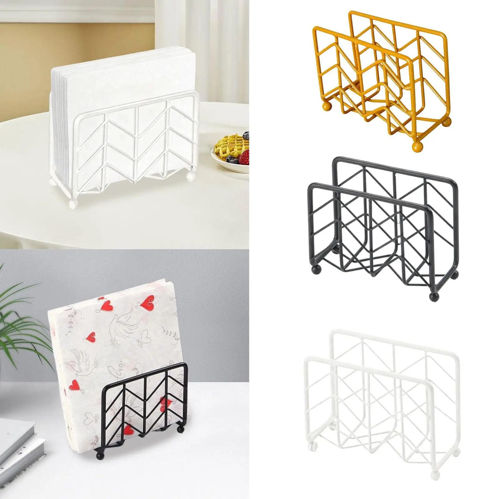 Freestanding Tissue Dispenser, Modern Elegant Paper Napkin Holder, Tabletop Paper Napkin Holder Stand for Home Kitchen