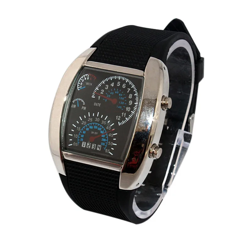 

Men Watch Fashion Trendy Technology Watch Barrel Style Dial Watch Creative Personality Cool Racing Dashboard Quartz Watch