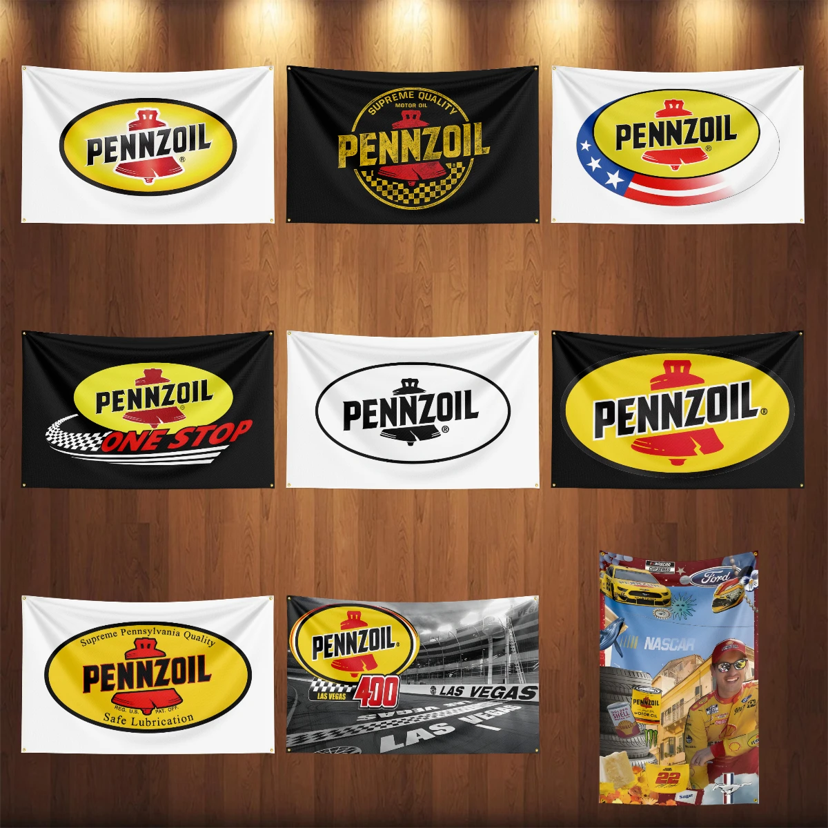 Pennzoils Motor Oil Flag Motorcycle Racing Car Engine Oil Garage Car Banners Tapestry Flag Garage or Outdoor For Decoration