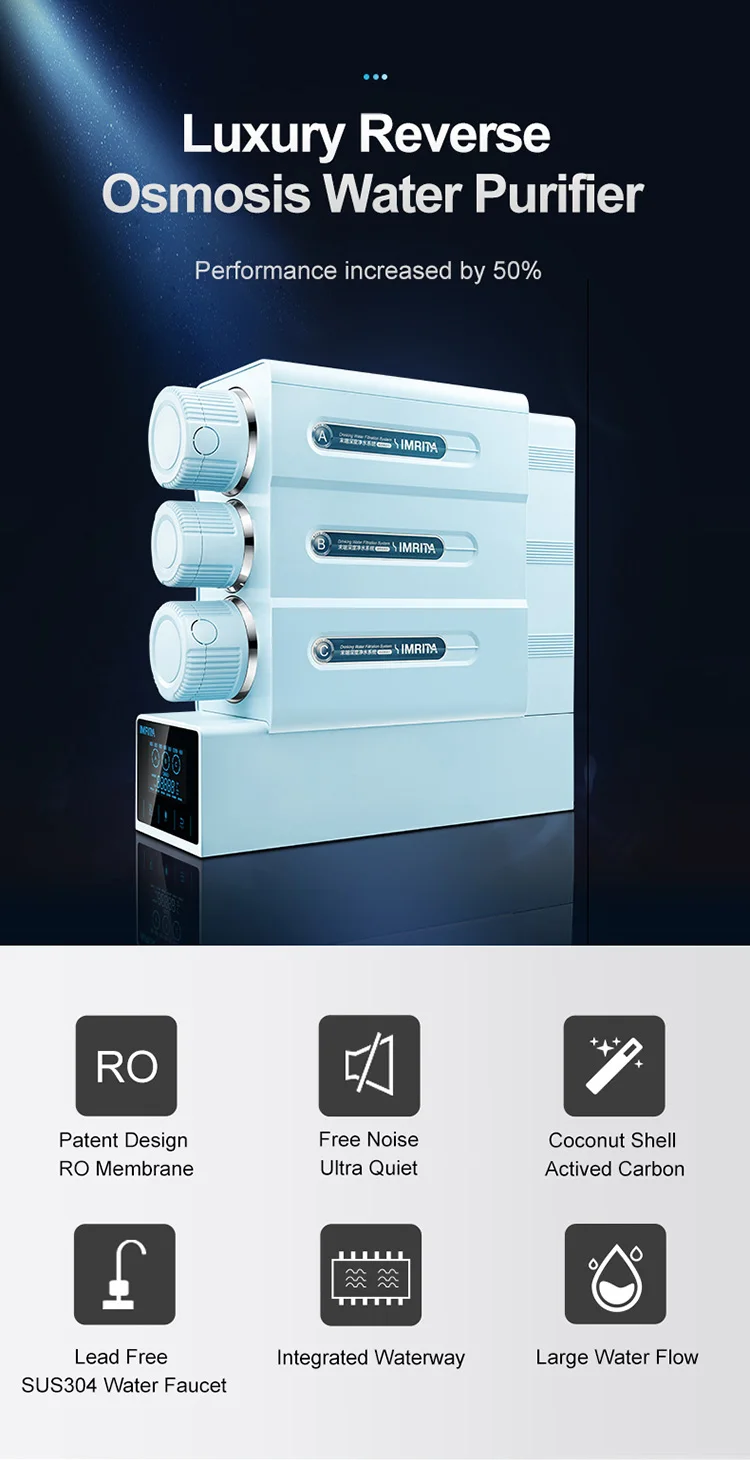 STLF gran oferta sistema Ro 800 Gpd ósmosis inversa debajo del fregadero sistema purificador de agua potable de ósmosis inversa RO de 3 etapas