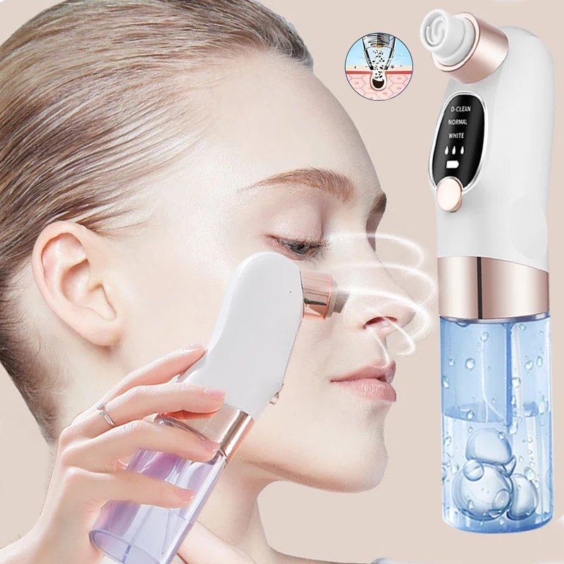 Dispositivo de belleza y limpieza de puntos negros con carga USB, limpiador facial portátil de poros, dispositivo de belleza con circulación de agua por microburbujas para poros.